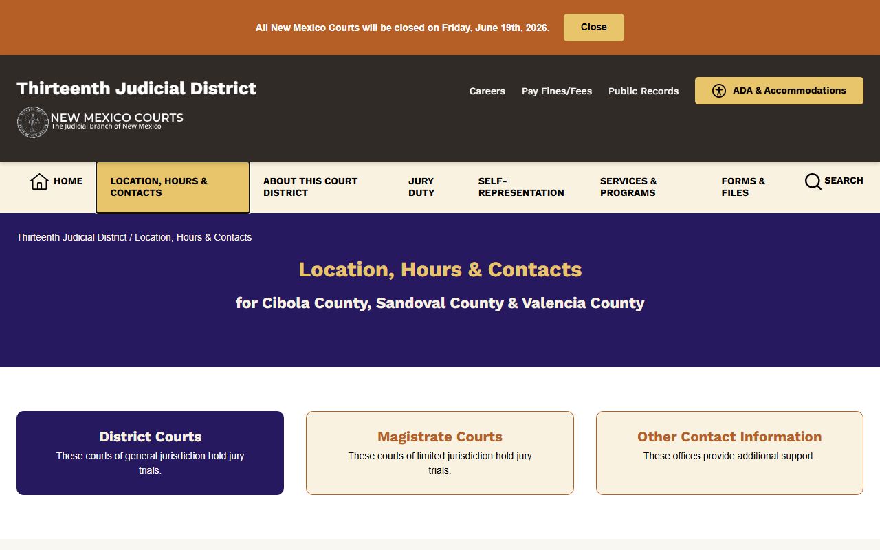 Cibola County court records District and Magistrate Court contacts