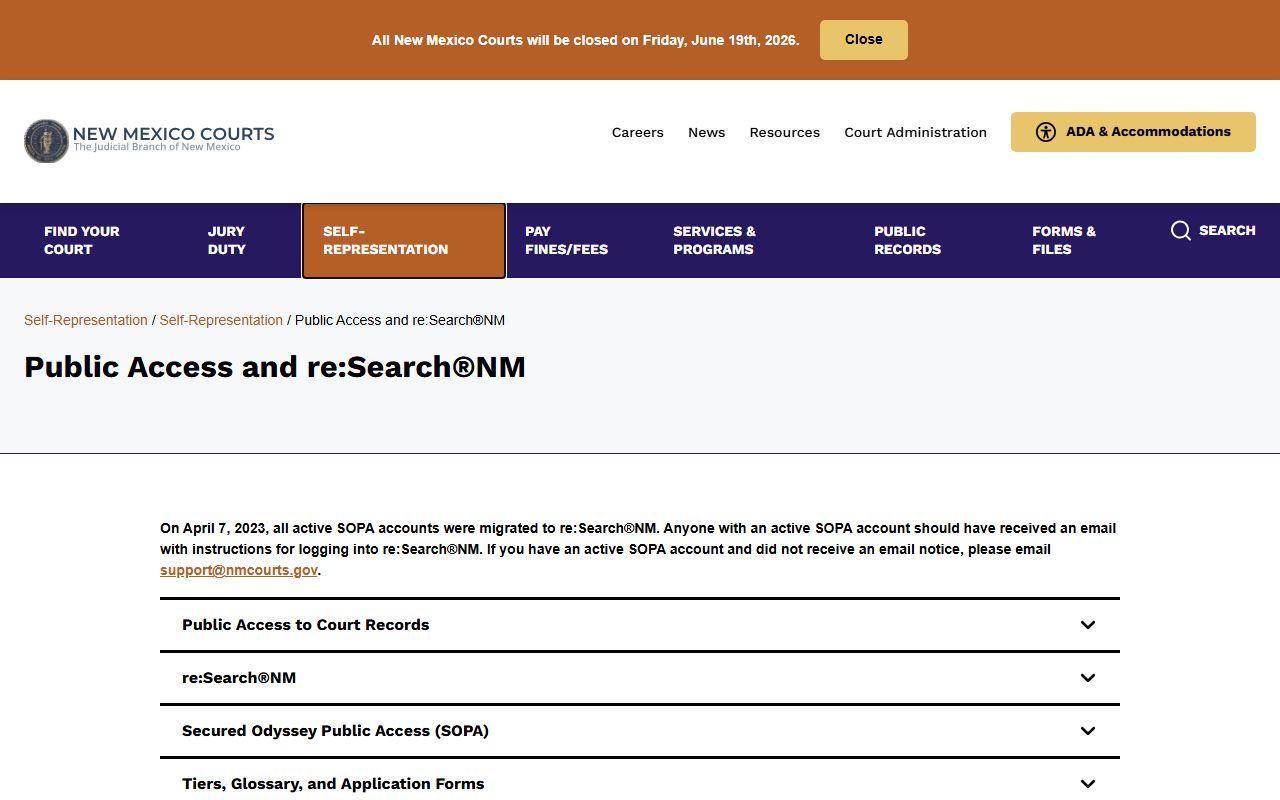 New Mexico Courts public access and re:SearchNM information for Cibola County court records