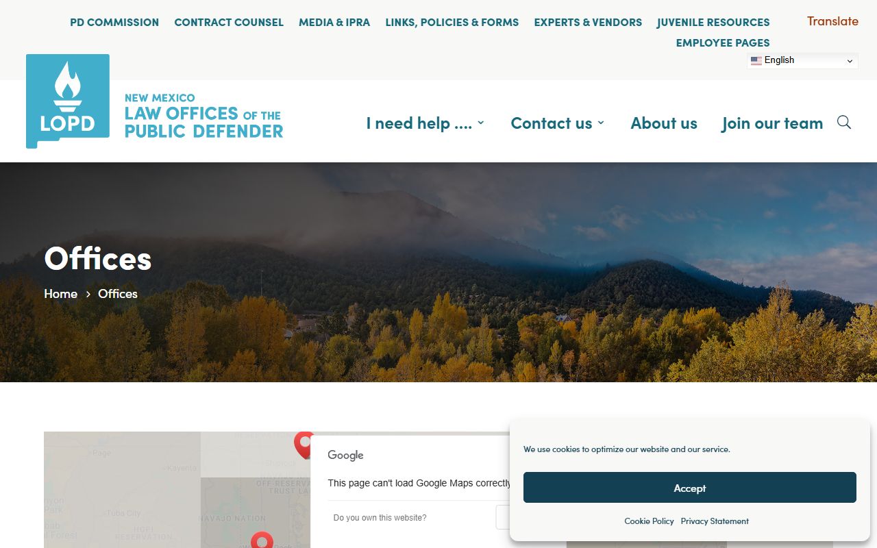 New Mexico Law Offices of the Public Defender offices page
