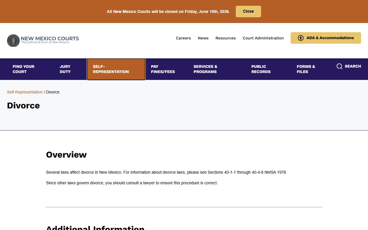 Cibola County District Court divorce self-help source