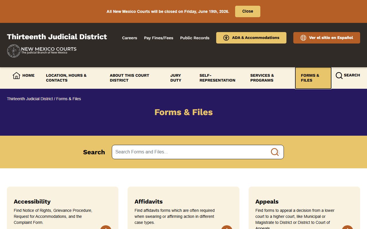 Cibola County District Court forms library source