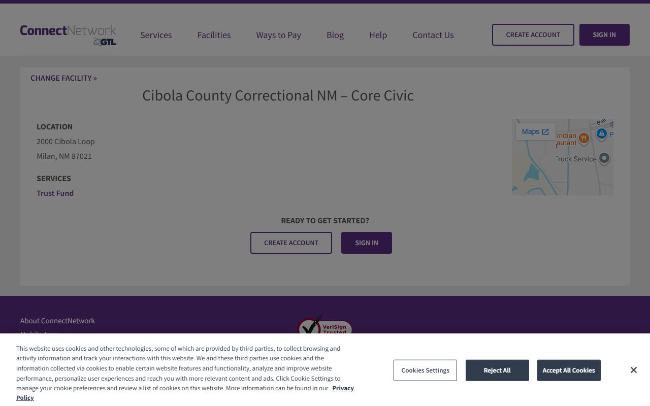 Cibola County inmate records ConnectNetwork trust fund source