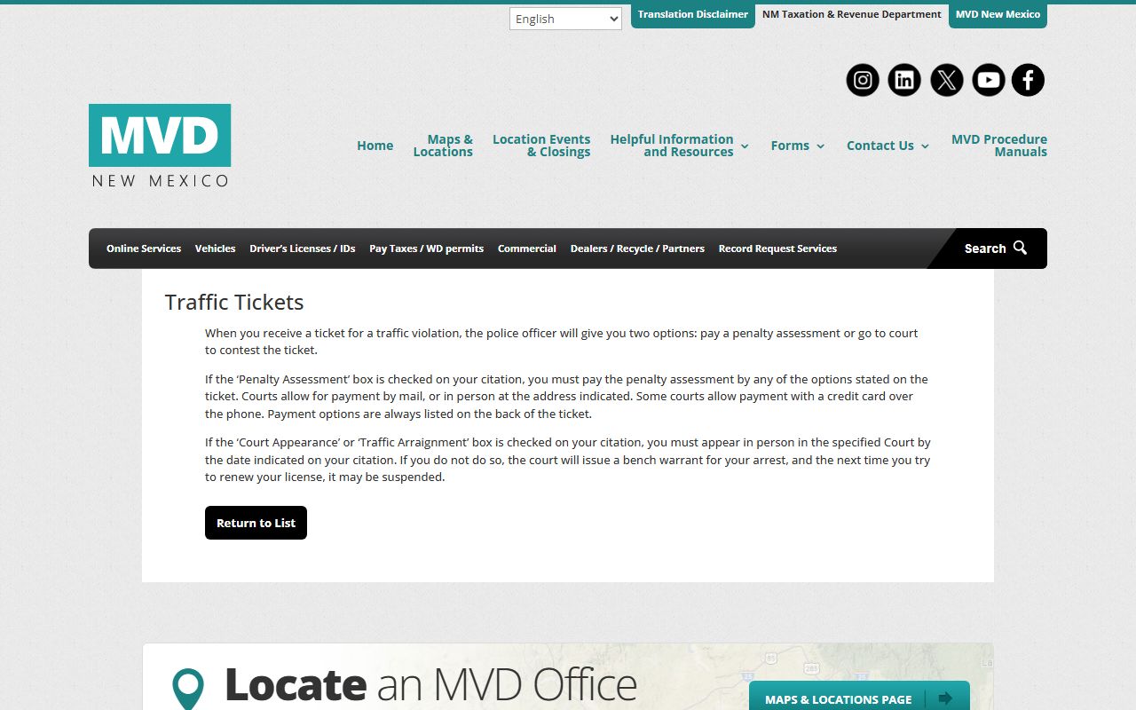 Cibola County traffic court records MVD traffic ticket guidance