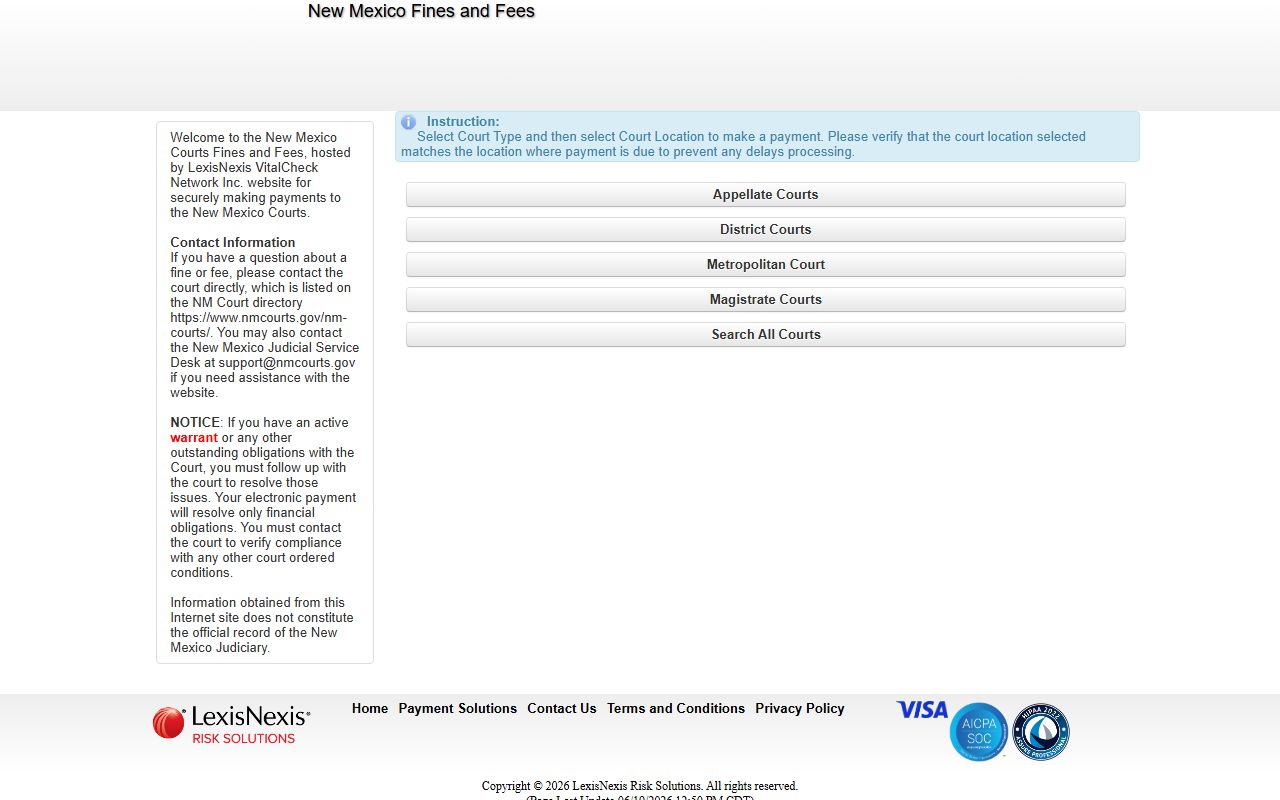 Cibola County traffic court records New Mexico Courts payment portal