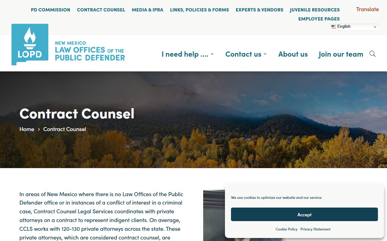 Cibola County warrant records public defender contract counsel source